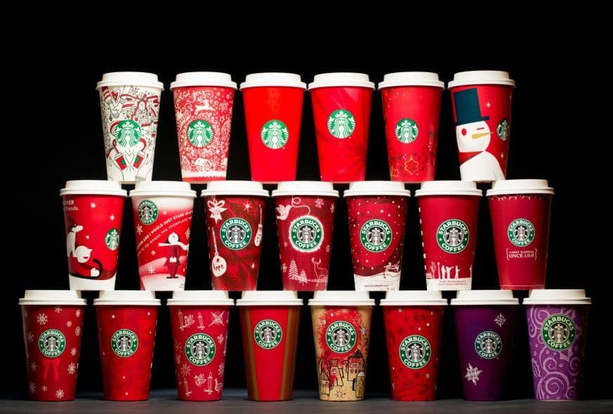 Starbucks' PDQ display marketing for different seasons