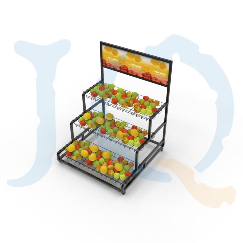 Решетка за прикажување на овошје со три слоја