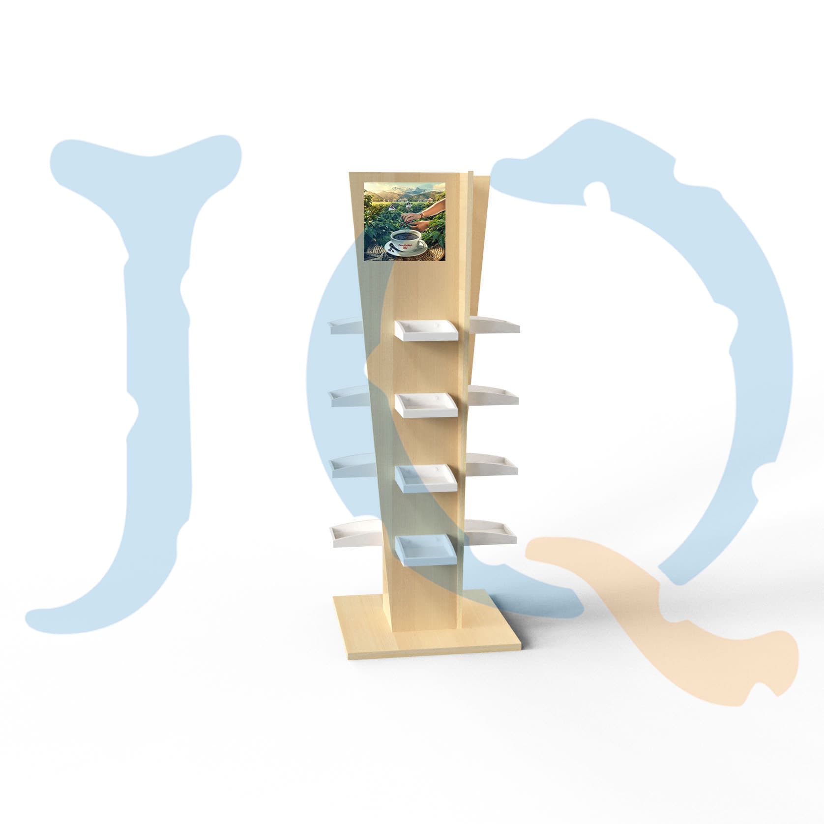 Wooden Coffee Display Rack