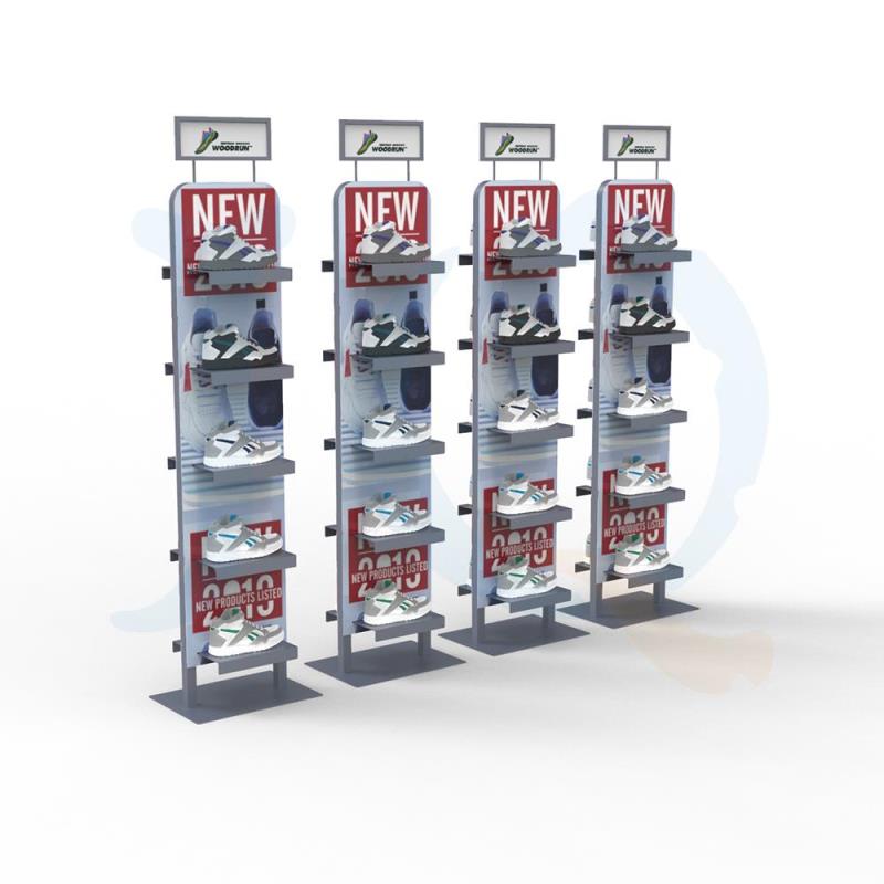 OEM/ODM Supplier Commercial Clothes Rail -
 A metal shoe rack at a POP clothing store – Jiquan