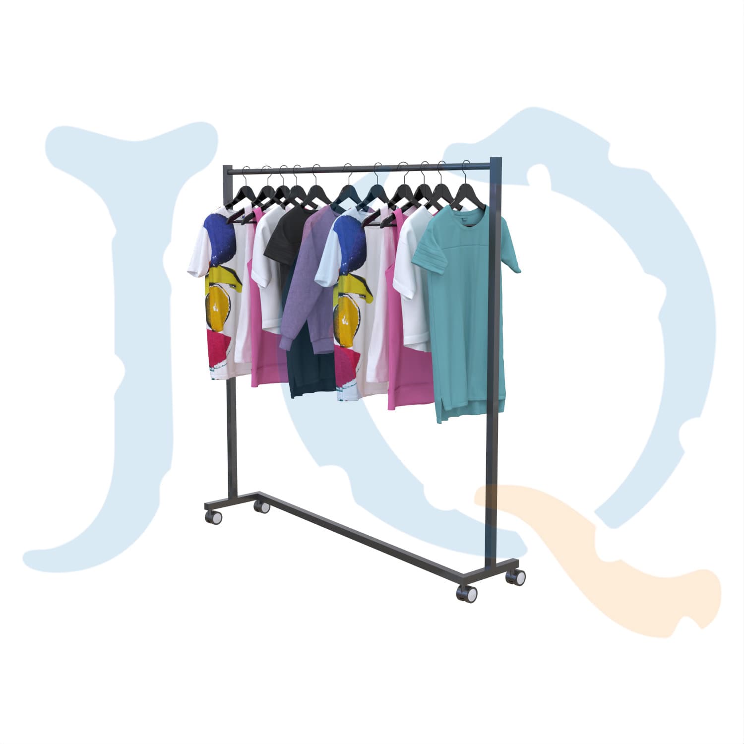 Durable Custom Black Z Clothing Rack